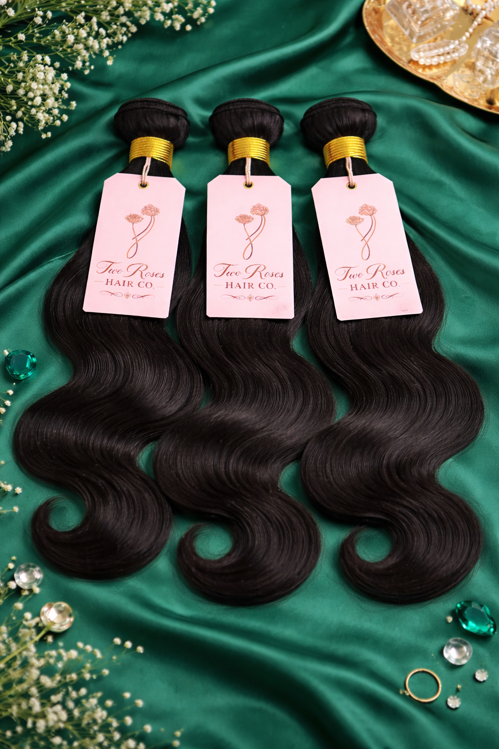Two Roses Body Wave Hair Bundles — soft, flowing waves
Body wave virgin hair bundle natural black — Two Roses Hair Co.
Luxurious body wave bundles full and silky