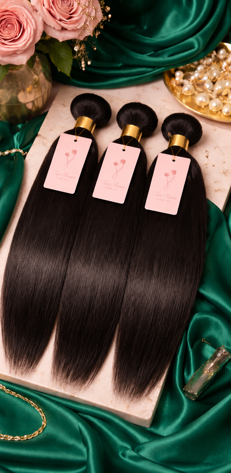 Luxury straight hair bundles with full weft construction
Silky straight human hair bundles in natural black
Premium straight bundles with thick healthy ends